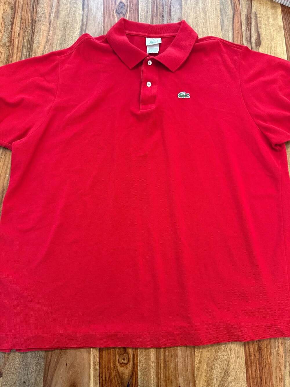 Vintage Lacoste Men's Red Short Sleeve Pima Cotton Polo Shirt Sz 9